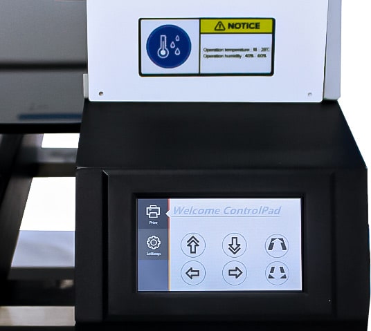 pantalla tactil de impresora uv