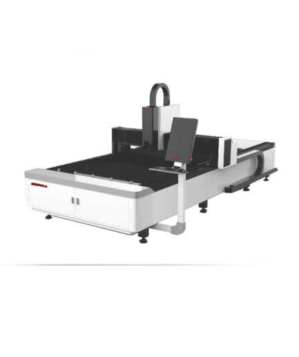 Máquina de corte láser de fibra Sierra con mesa de trabajo abierta y módulo rotativo para tubos